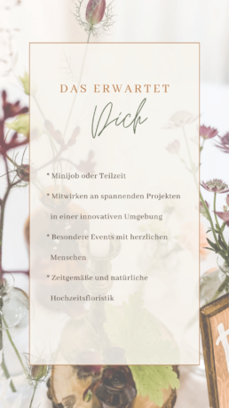 Hochzeitsfloristin Franzi von Ganz Unverblümt sucht Floristin